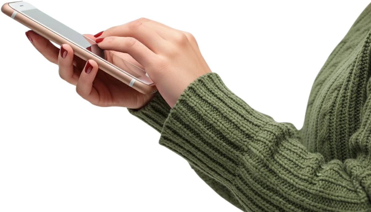 Mão mexendo no celular